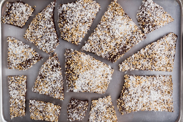 TOASTED QUINOA & COCONUT CHOCOLATE BARK