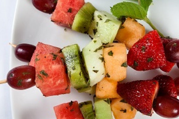 MINTED FRUIT KEBABS